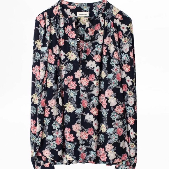 Zadig & Voltaire Tiffany Print Flower Tunic Blouse - Picture 6 of 6